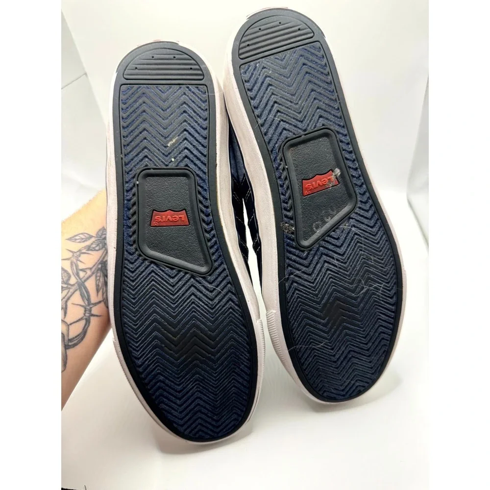 Levi's Chambray 517435U80 Mens 8 Sneaker Navy Blue Low Top Lace Up Casual Shoes